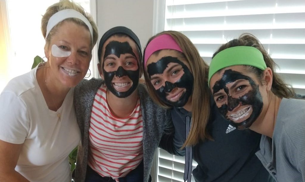 Spa with Friends facial mask at spa event